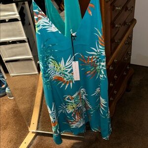 Tropical Teal Mini Dress